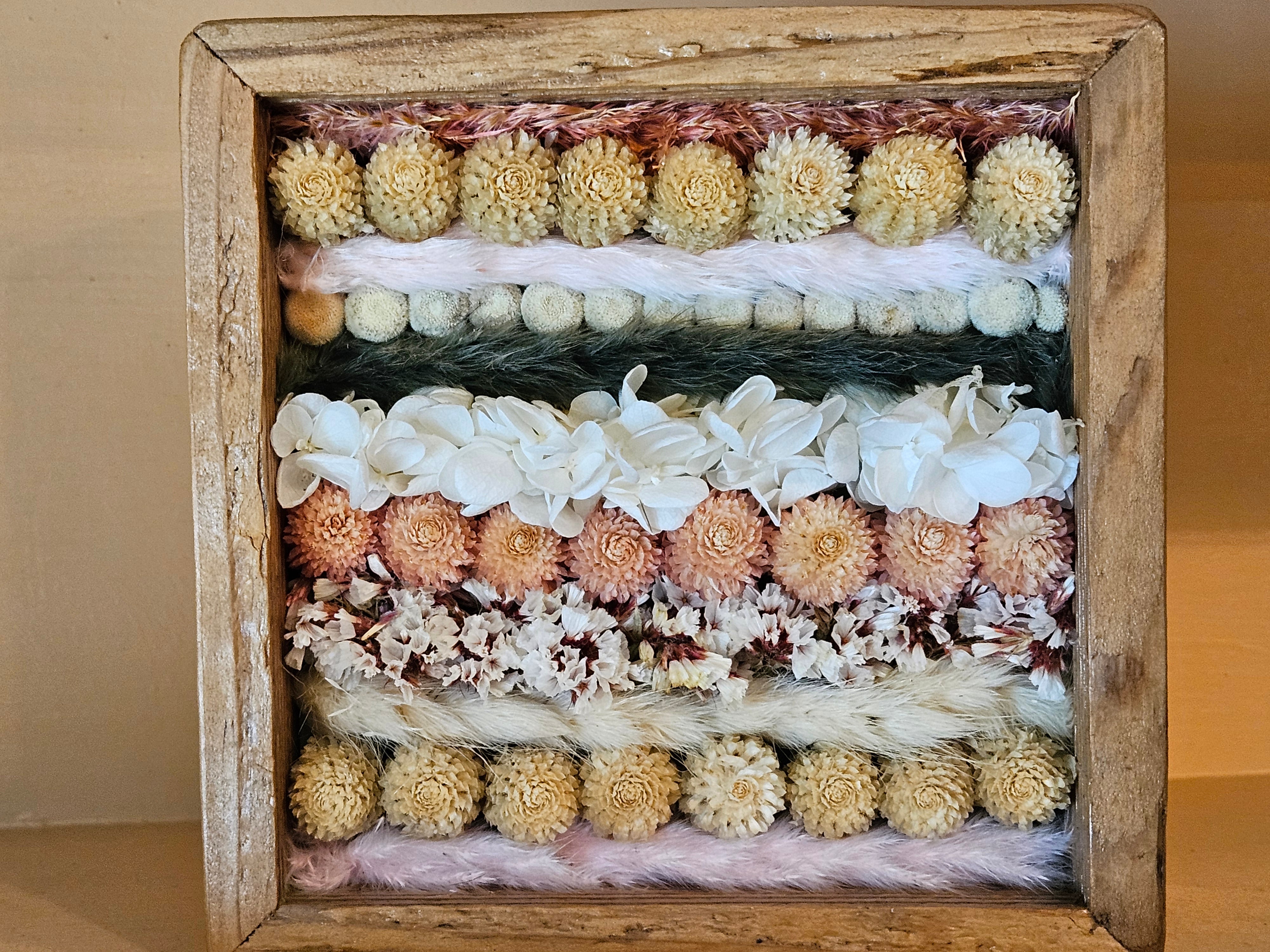 Handmade Dried Flower DIRT Box-Stripes