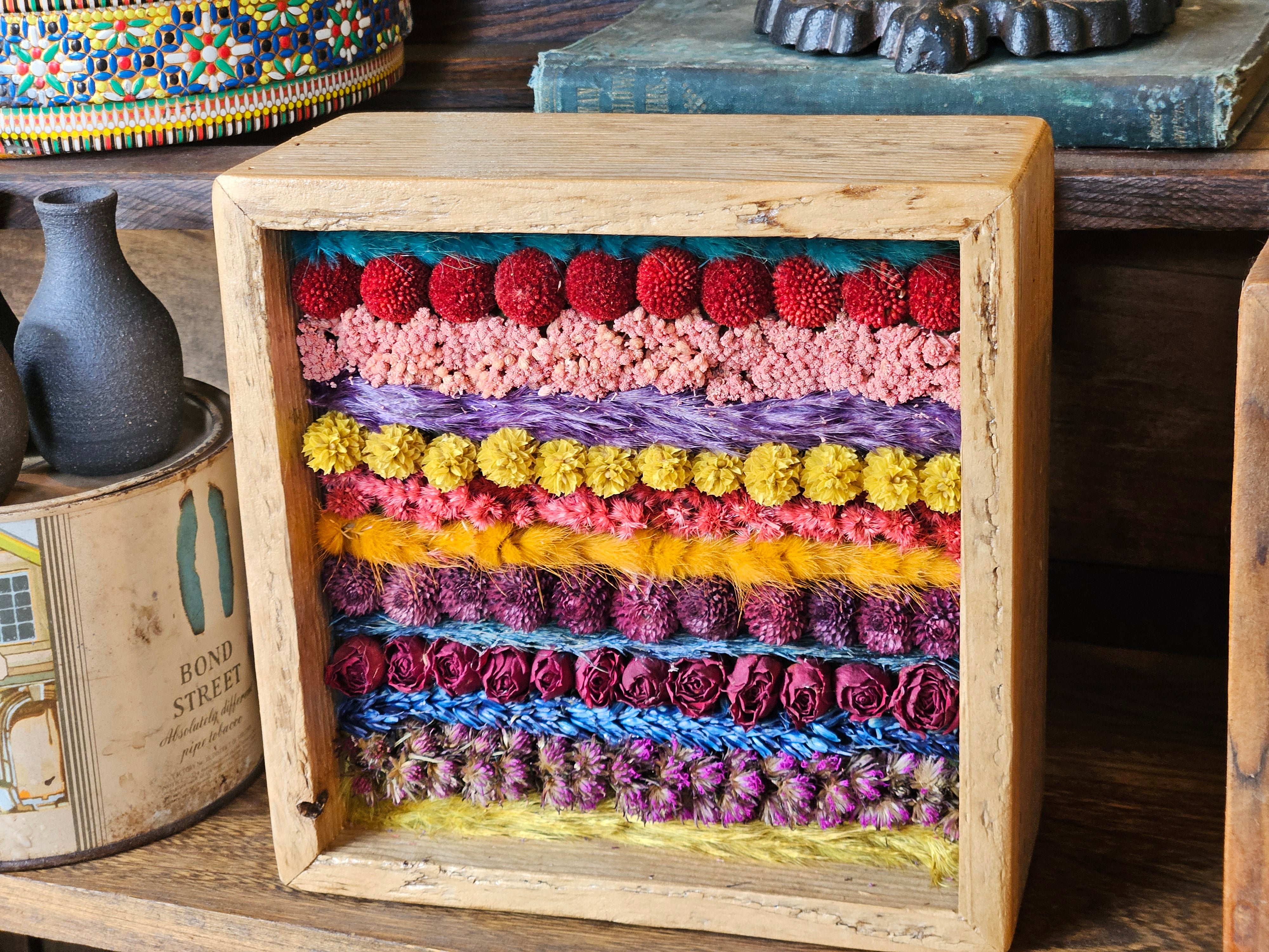 Handmade Dried Flower DIRT Box 8x8
