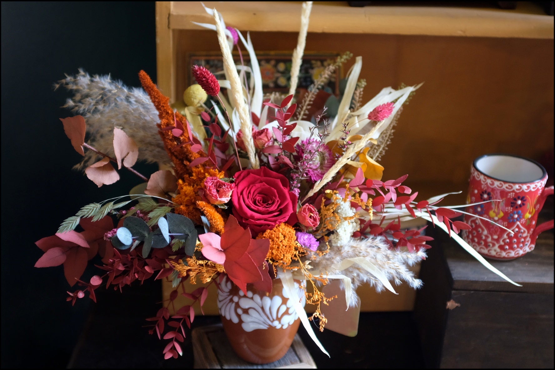 Unique, One of a Kind Dried and Preserved Arrangement $137